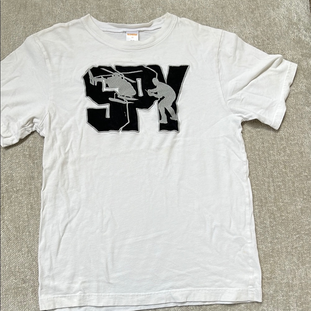 Gymboree White Embroidered Spy T-Shirt Boys 10